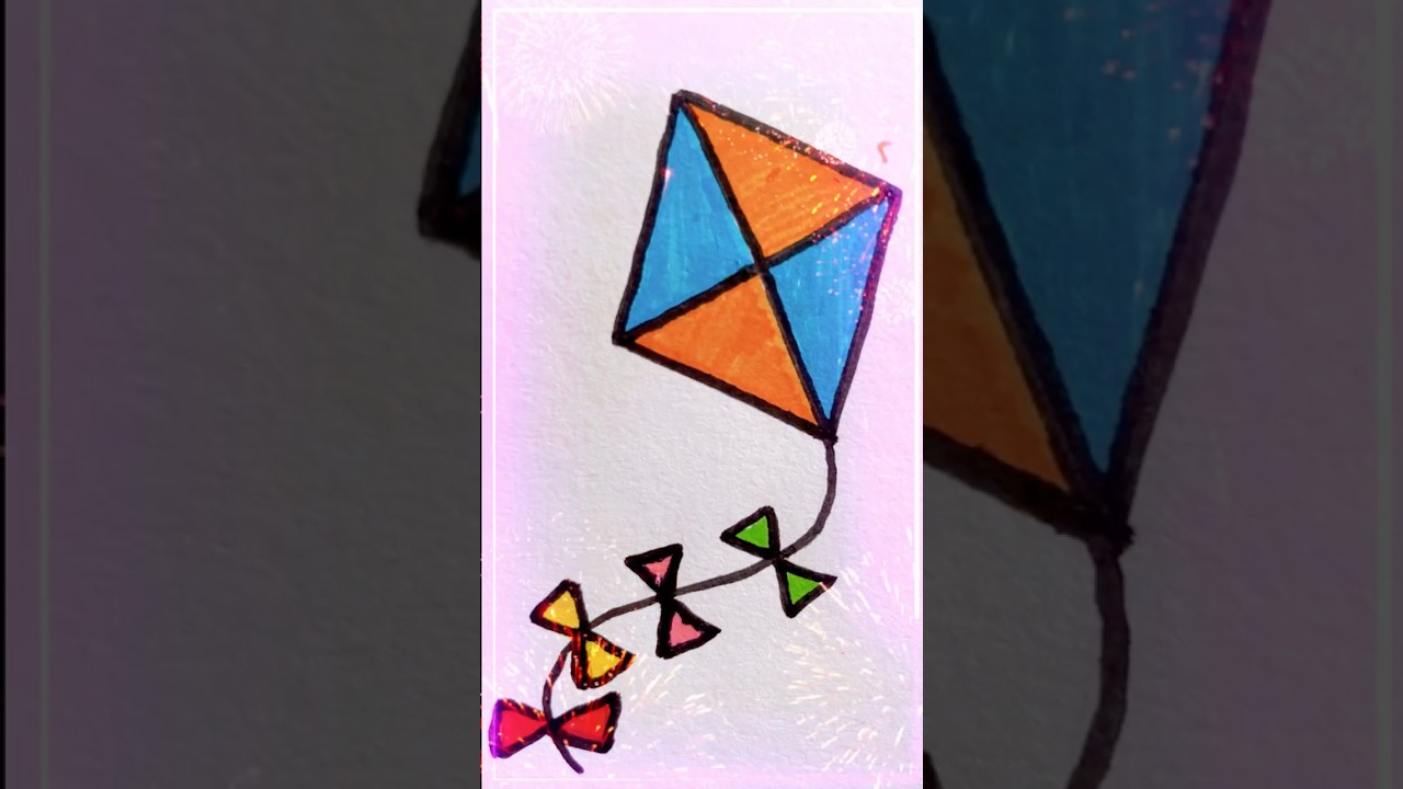 Easy kite drawing | kite 🪁 | 