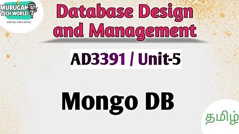 Mongo DB in Database design and management tamil||AD3391||DDM||Anna University.