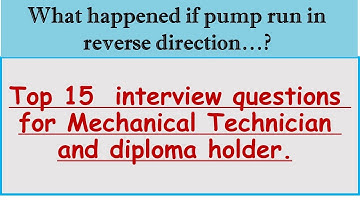 Mechanical Maintenance Job Interview Questions Answers||Diploma holder interview questions.