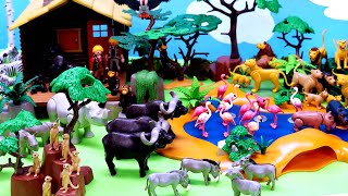 Safari Dioramas and Playmobil Animal Figurines