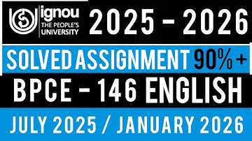 BPCE 146 SOLVED ASSIGNMENT 2025-26 | BPCE 146 SOLVED ASSIGNMENT 2025-26 IN ENGLISH | BPCE 146