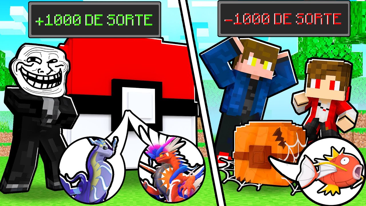 TROLLEI meus AMIGOS 3 VEZES NA LUCKY PIXELMON -1000 e SEM POKÉMON LENDÁRIO no MINECRAFT
