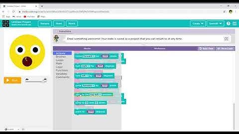 How To Design A Surprised Emoji In Code.Org Artist Lab... # Design_Surprised_emoji_in_artist lab