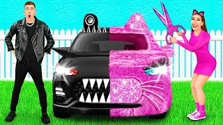 Pink Car vs Black Car Challenge | Crazy Challenge by 4Teen