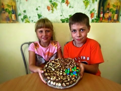 Готовим торт с MARS, TWIX, SNICKERS, BOUNTY, KITKAT, NUTS, MILKYWAY, M&M