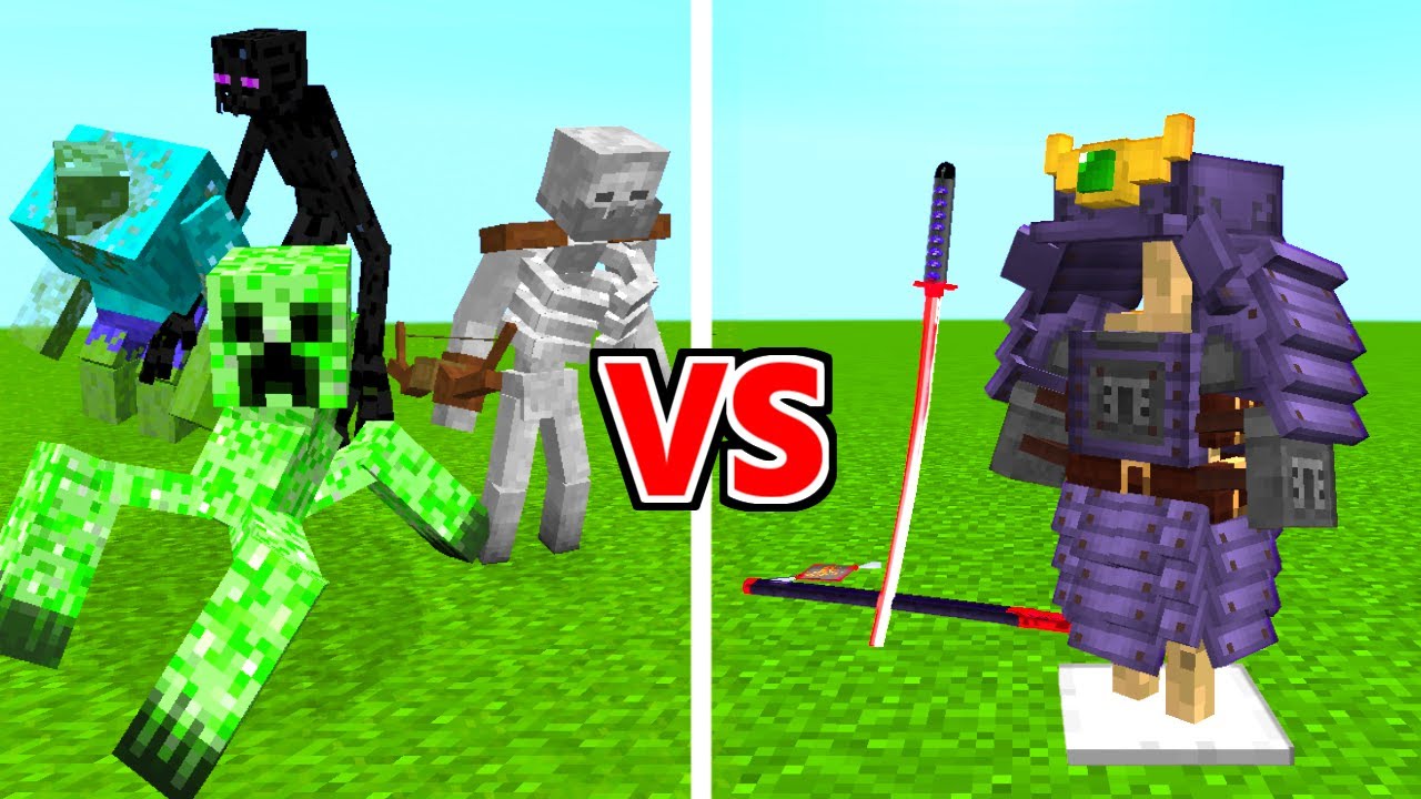 サムライ装備でミュータントゾンビ 99 マイクラ パラソルmodクラフト 2 Youtube