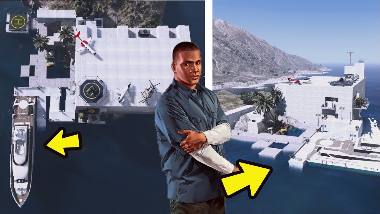 Nova Mansão bilionária do Franklin em uma ilha com Iate! GTA 5 Mansões