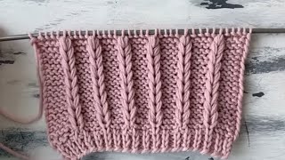 غرز تريكو سهله وبسيطه للمبتدئين. knitting patterns غرزة السنبله تريكو