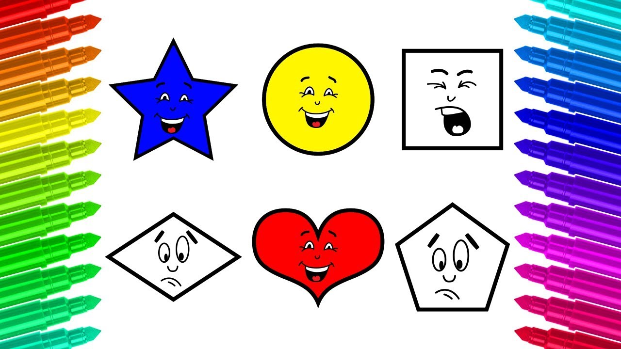 How to Draw and Coloring Shapes Learn Shapes for Toddlers 🎨 Cool ...