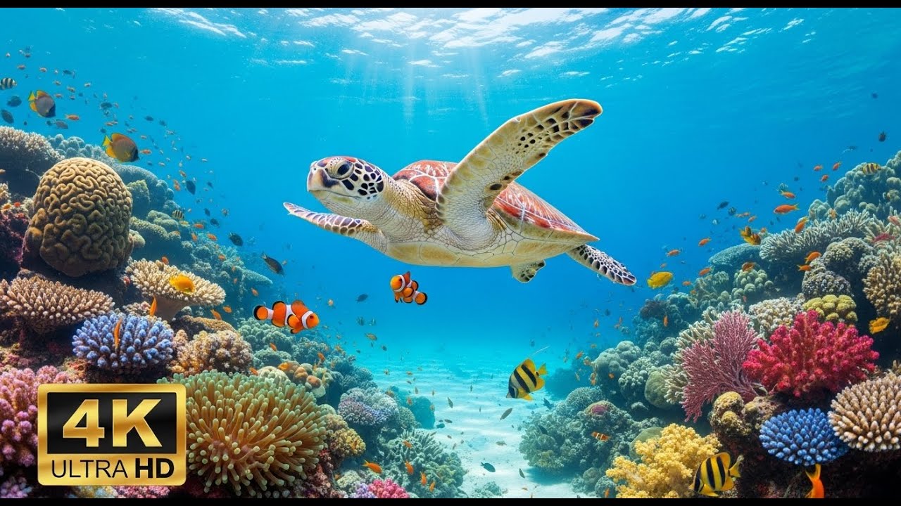 🌅 Deep Sea Aquarium 4K – Tranquil Fish Swimming & Soothing Background Music