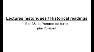 Lectures historiques - La pomme de terre