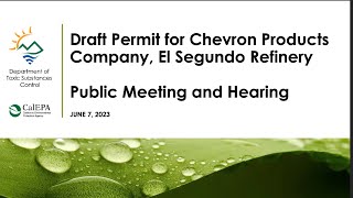 Draft Permit for Chevron Products Company, El Segundo Refinery - June 7, 2023