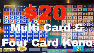 Playing $20 on Multi Card and Four Card Keno at Silverton Casino  Las Vegas