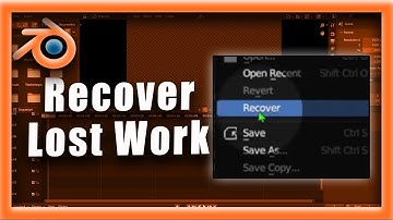 Blender Tutorial: How To Recover Lost Work In Blender