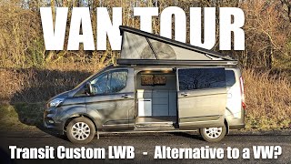 VAN BUILD TOUR Transit Custom LWB Campervan Conversion by Cosmic Campervans