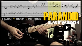 Paranoid | Guitar Cover Tab | Guitar Solo Lesson | Backing Track with Vocals 🎸 BLACK SABBATH