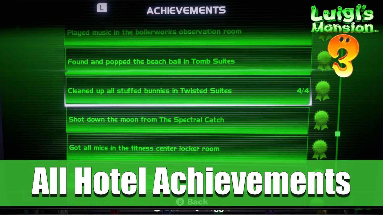 Achievements, Luigi's Mansion Wiki