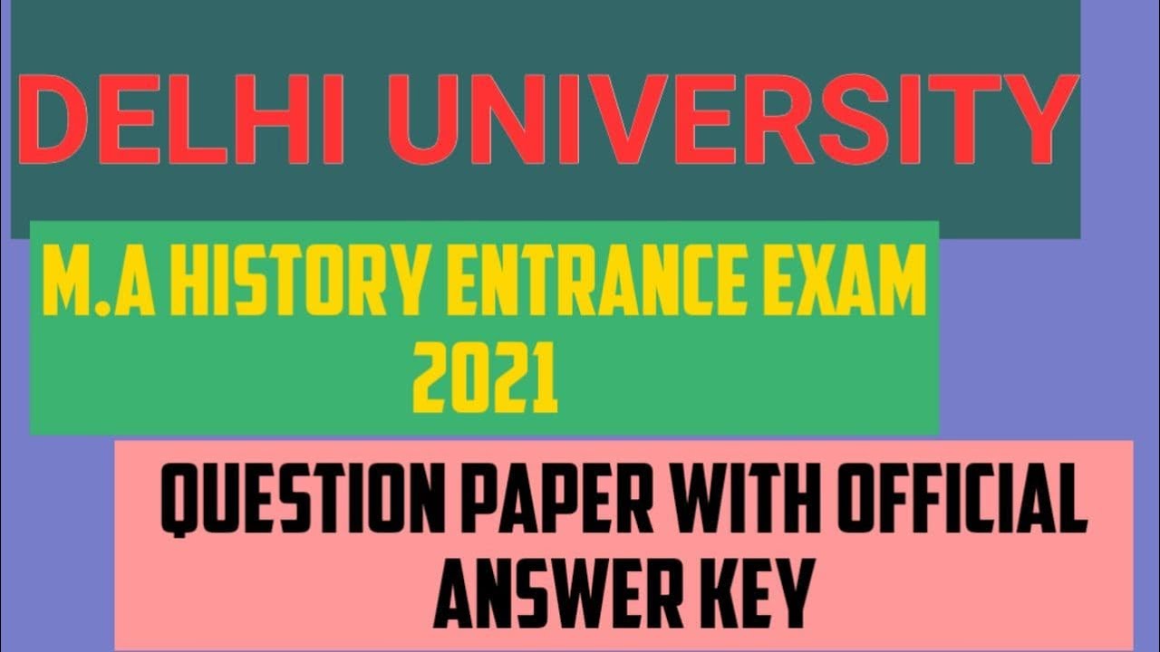 M.A HISTORY ENTRANCE EXAM 2021 QUESTION PAPER // PREVIOUS YEAR QUESTION PAPER