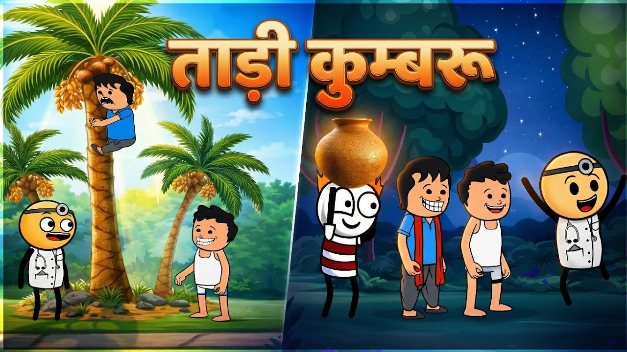 ताड़ी कुम्बरू 😂 // Toto Runda Santhali Cartoon Comedy //#santhalifuntv #comedy 