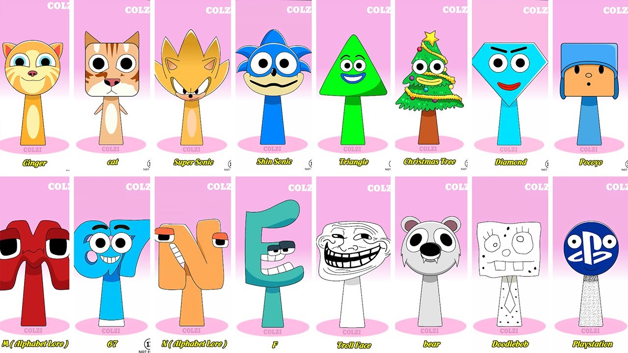 Incredibox Sprunki OC Phase 1 to Phase 3  Ricky rectangle, Fifteen, Timmy, Yellow larva, Ginger