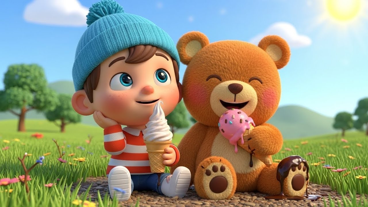 Teddy Bear Ice Cream Fun | Sweet Counting & Summer Adventure Song for Kids | Nursery Rhyme