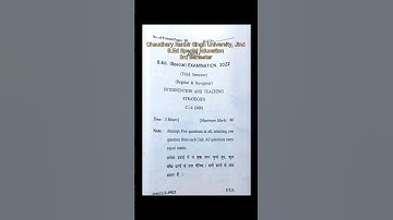 B.Ed Sp.Edu., 3rd Sem. pyq, Intervention and Teaching Strategies MR/ ID, Chaudhary Ranbir Singh Uni.