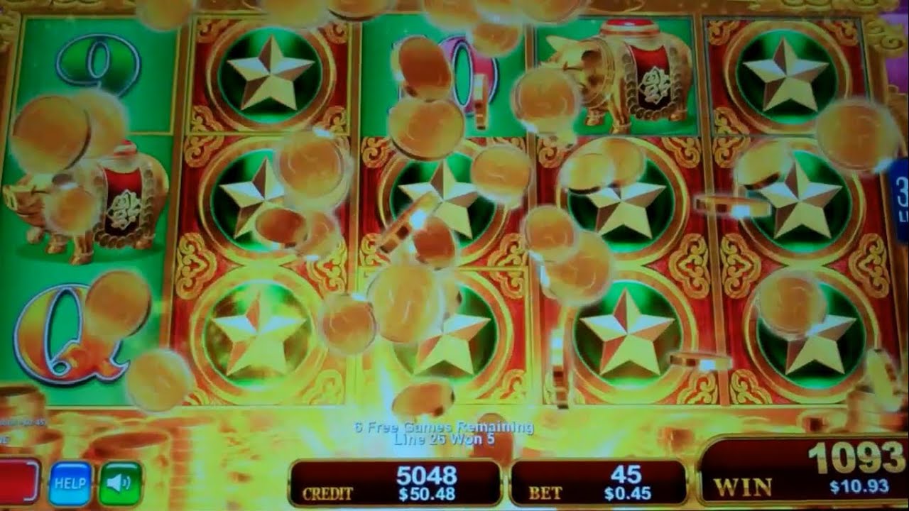 Dragon's Law Twin Fever Slot Machine Bonus 8 Free Games with Random