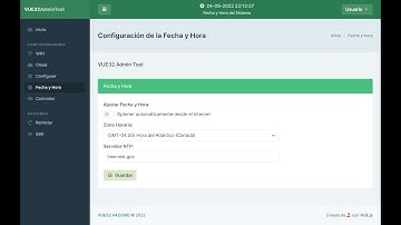 Introducción a la sección de uso de TIEMPO en Vue32 Admin Tool #ESP32 #IOT #VUEjs