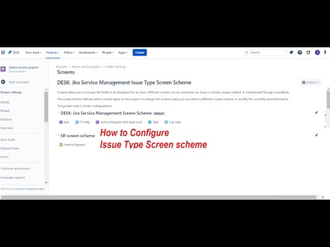How to configure JIRA Issue type screen scheme