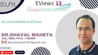32. Interpolation in EViews 12 || Dr. Dhaval Maheta screenshot 5