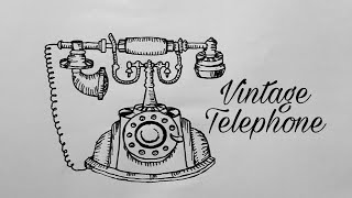 How to draw a Vintage Telephone|Old Telephone|Drawing Tutorial