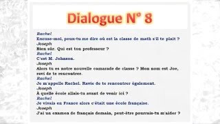 Dialogue N° 8 Niveau intermédiaire