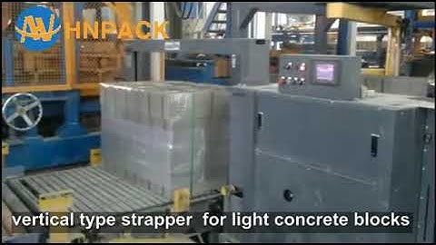 hennopack vertical type strapping machine for light concrete blocks