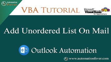 Add Unordered List on Outlook Mail | VBA Outlook Automation | Advanced VBA Tutorial in Hindi