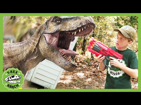 Park Ranger GIANT Dinosaur Rescue Mission! T-Rex Ranch Dinosaurs for Kids