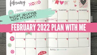 February Plan with Me ❤️ Minimalist Bullet Journal with Stickers