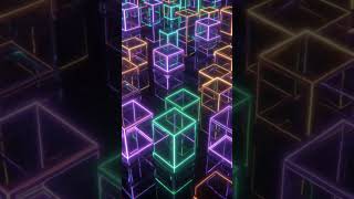 Neon Cubes City | RGB 3D Infinite Grid ✨ 4K Loop
