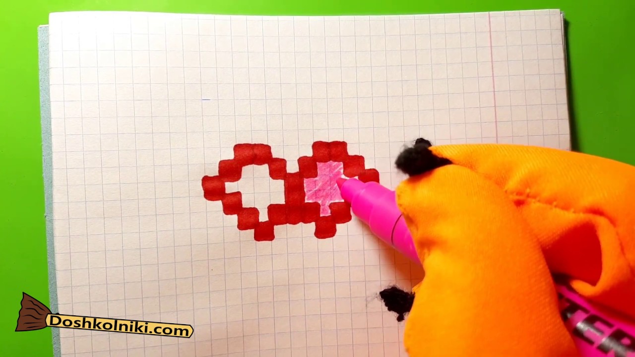 Как нарисовать бантик по клеточкам