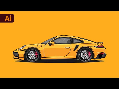 Adobe Illustrator Tutorial - How to Draw Flat Vector Car Illustration