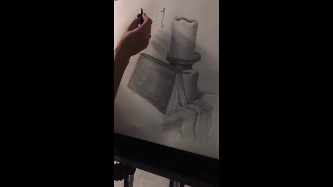 Still life drawing demonstration with graphite---time lapse - YouTube