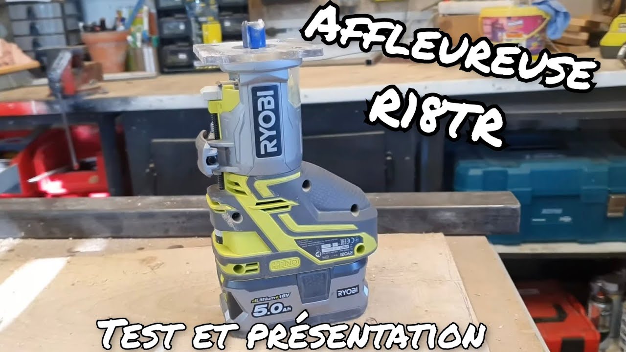 Ryobi Pack RYOBI Affleureuse à bois RYOBI 18V OnePlus - R18TR-0 - Coffret 5  fraises panachées - 6mm - 1 B pas cher 