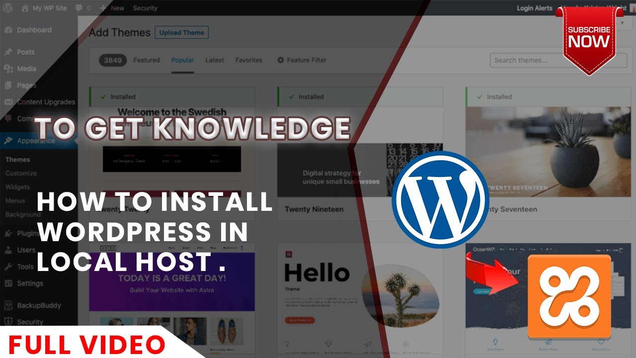 how to install wordpress on localhost-xampp step by step - YouTube
