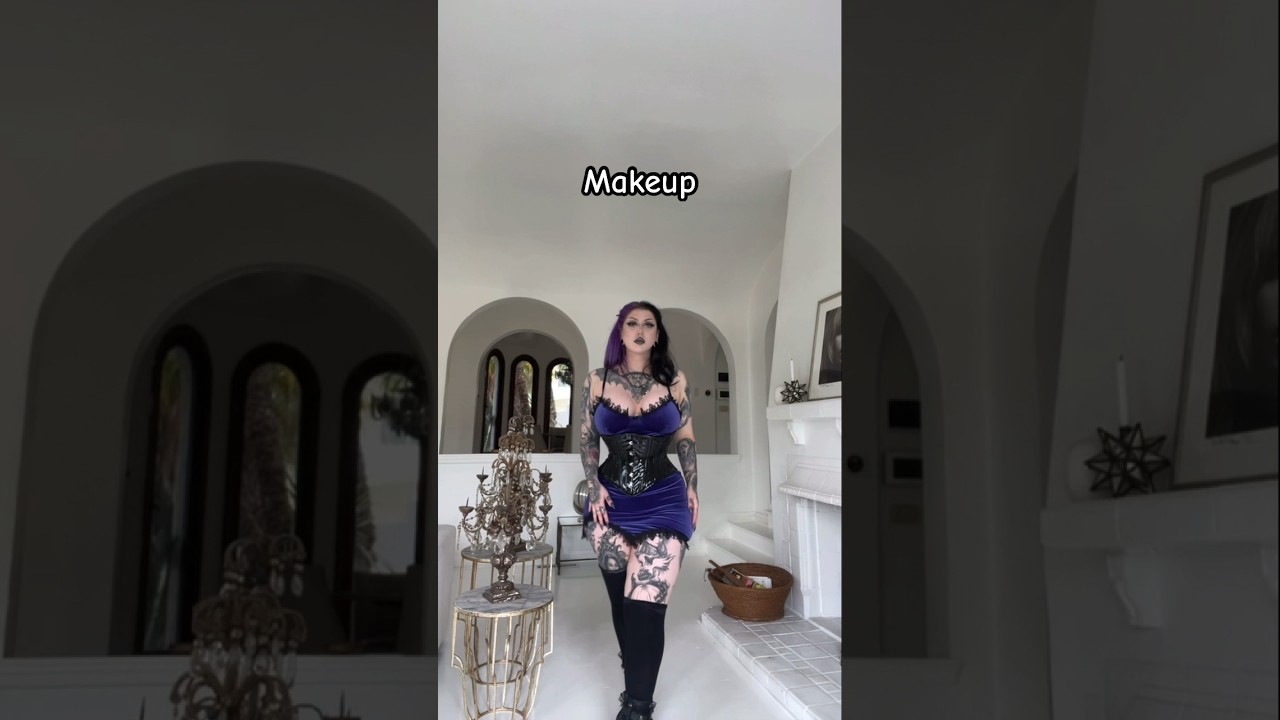 Which do u prefer! #shortsexcellence #gothstyle #alternative #makeupvsnomakeup
