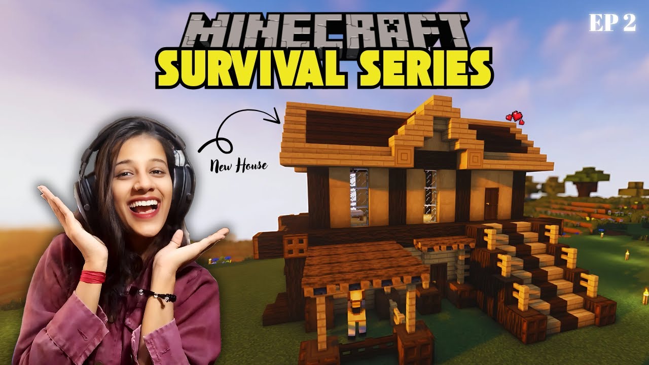I Built My First House! | Let's Play Survival Minecraft | Episode 2 😍 ️ ...