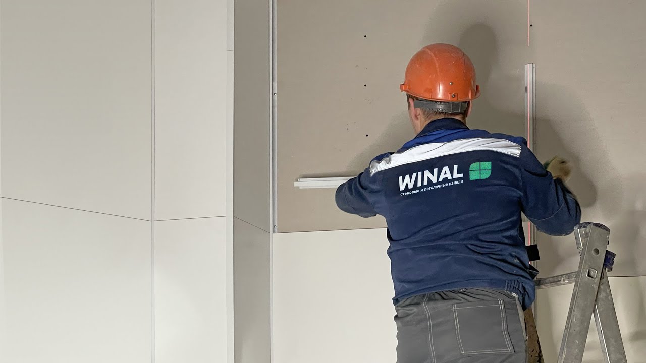 Монтаж стеновых панелей СМЛ декоративных со скрытым креплением