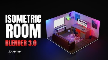 Isometric Room in Blender - 3D Modelling Process (Speed Art)