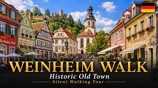 Historic European Tourism – Germany 4K ASMR Walking Tour in Weinheim [60fps]