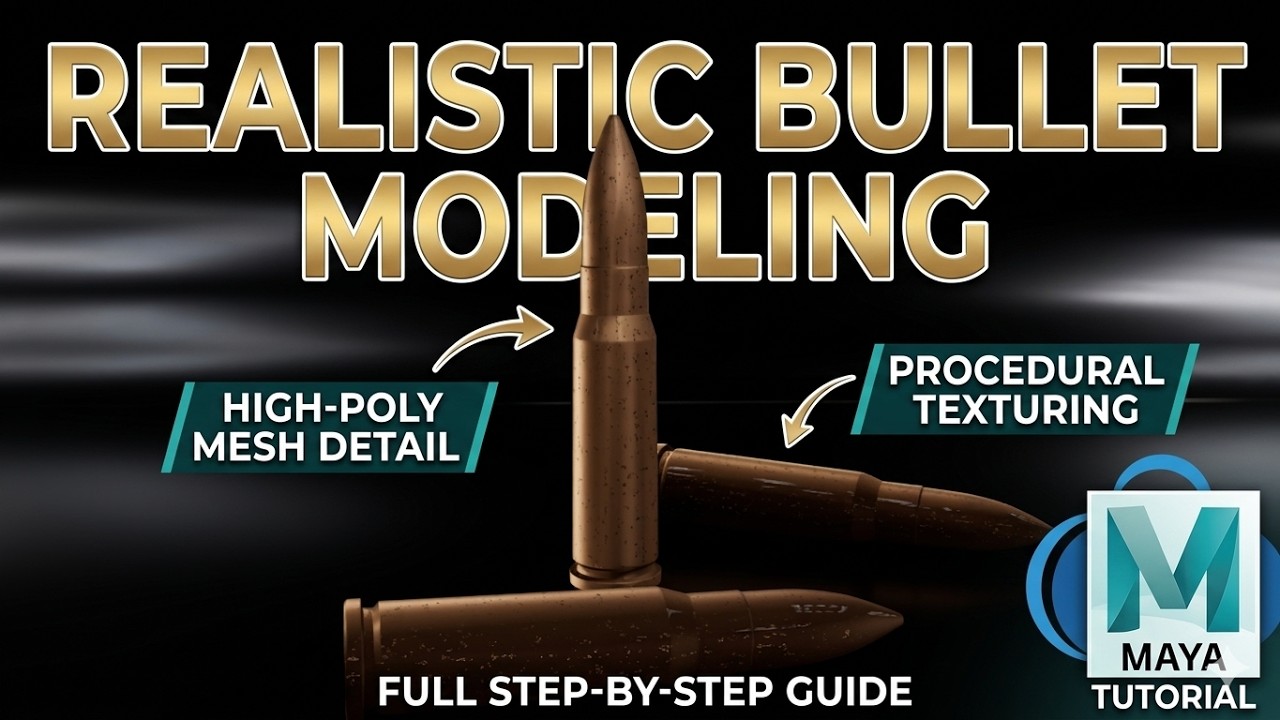 Realistic Bullet Modeling In Maya | Maya Hard Surface Modeling | Arnold ...