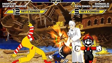 SK MUGEN - Marvin & Super Mario vs Donald & Colonel Sanders