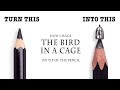 I carve The Bird In A Cage from a Pencil (NO Magic)